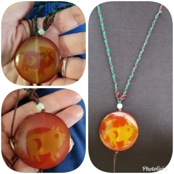 Mythical 2 sided agate necklace - Picture 1 of 8